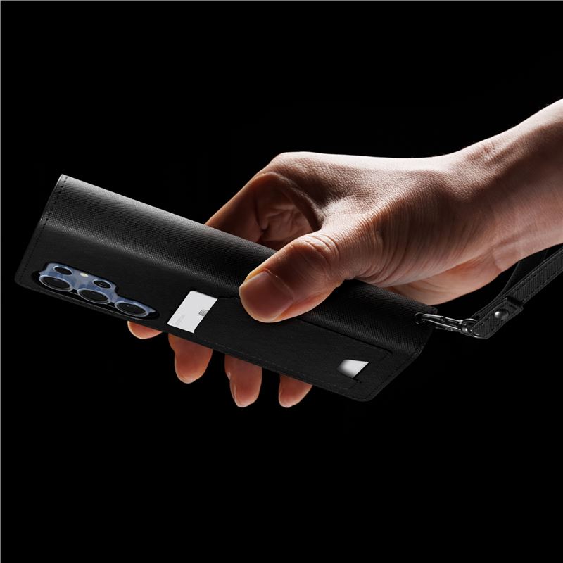 Spigen Wallet S, čierne - Samsung Galaxy S25 Ultra