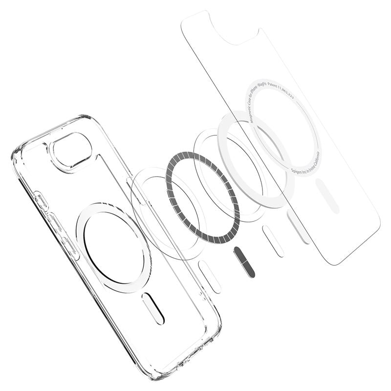 Spigen Crystal Hybrid MagSafe, čisto biela – iPhone 17e/16e