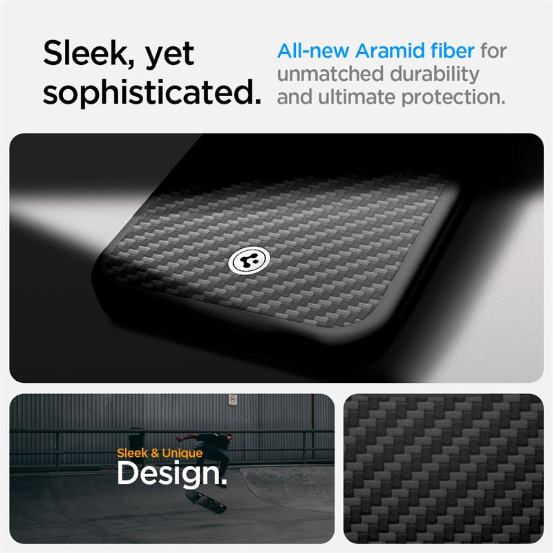 Spigen Enzo Aramid MagSafe, matte black - iPhone 17e/16e