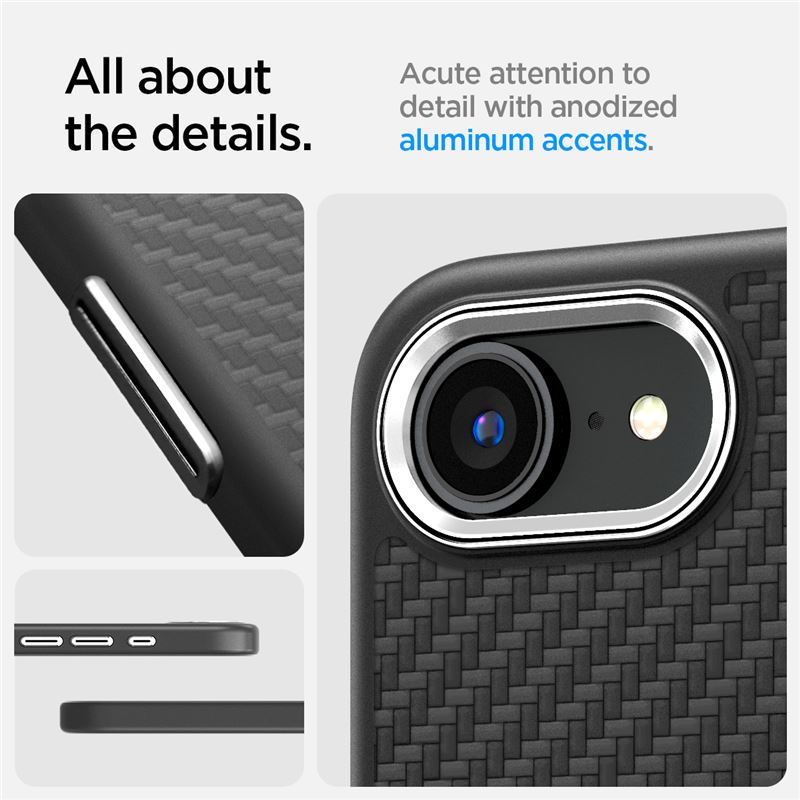 Spigen Enzo Aramid MagSafe, matte black - iPhone 17e/16e