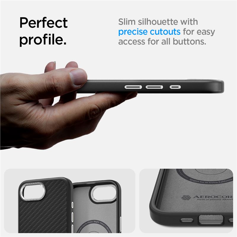 Spigen Enzo Aramid MagSafe, matte black - iPhone 17e/16e