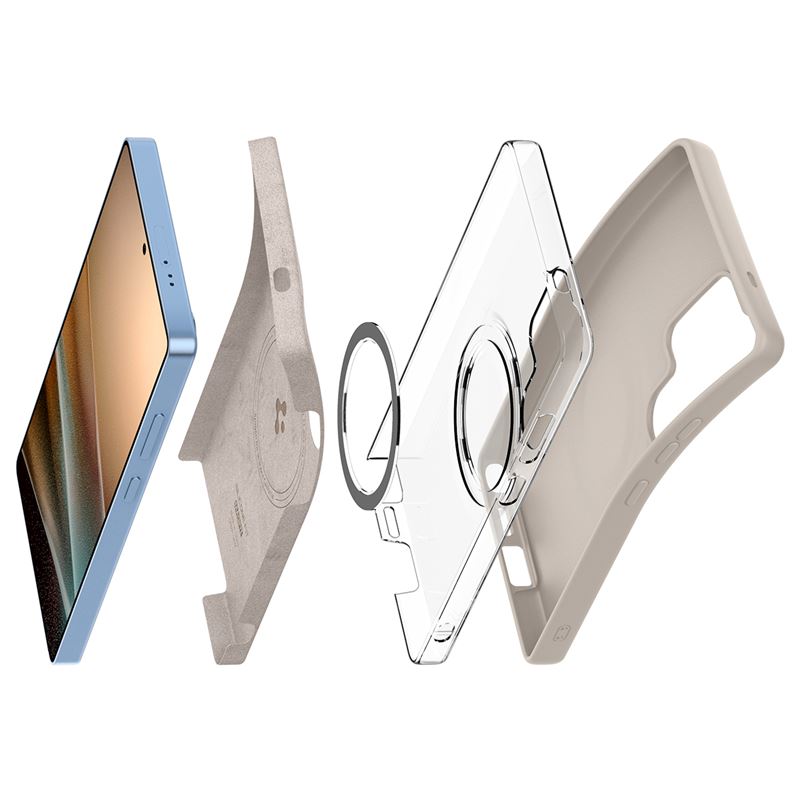 Spigen Silicone Fit MagSafe, natural titanium - Samsung Galaxy S25 Ultra