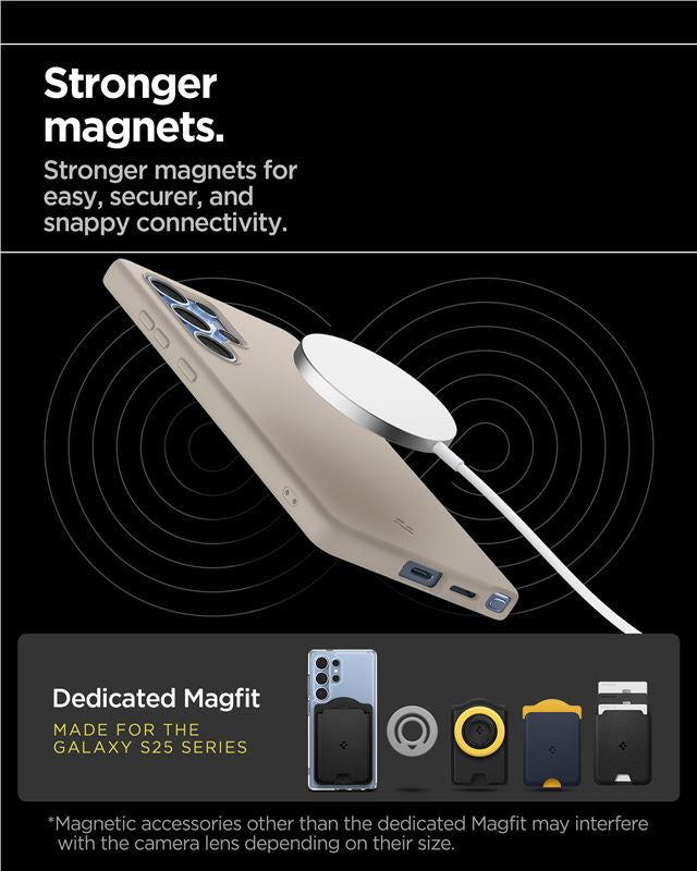 Spigen Silicone Fit MagSafe, natural titanium - Samsung Galaxy S25 Ultra
