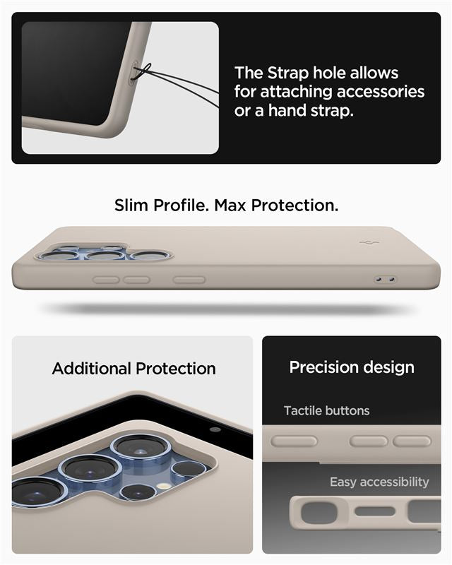 Spigen Silicone Fit MagSafe, natural titanium - Samsung Galaxy S25 Ultra