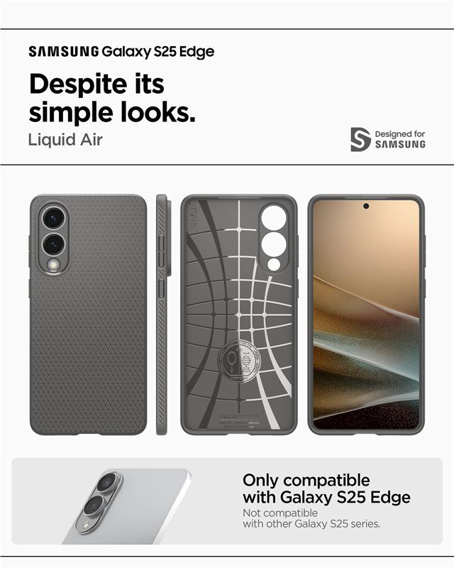 Spigen Liquid Air, marble gray - Samsung Galaxy S25 Edge