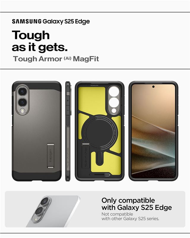 Spigen Tough Armor MagSafe, gunmetal - Samsung Galaxy S25 Edge