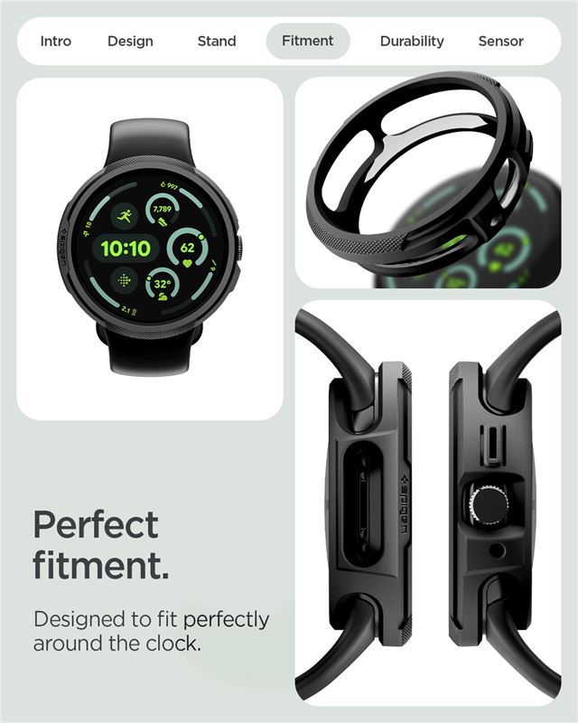 Spigen Liquid Air + Stand, matná čierna - Google Pixel Watch 5/4 41mm
