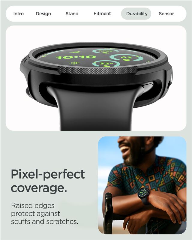 Spigen Liquid Air + Stand, matná čierna - Google Pixel Watch 5/4 41mm