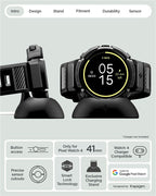 Spigen Rugged Armor Pro + Stand, matte black - Google Pixel Watch 5/4 41mm