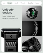 Spigen Rugged Armor Pro + Stand, matte black - Google Pixel Watch 5/4 41mm