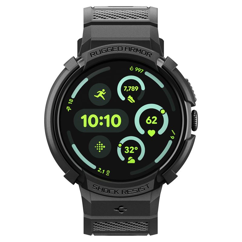 Spigen Rugged Armor Pro + Stand, matte black - Google Pixel Watch 5/4 41mm