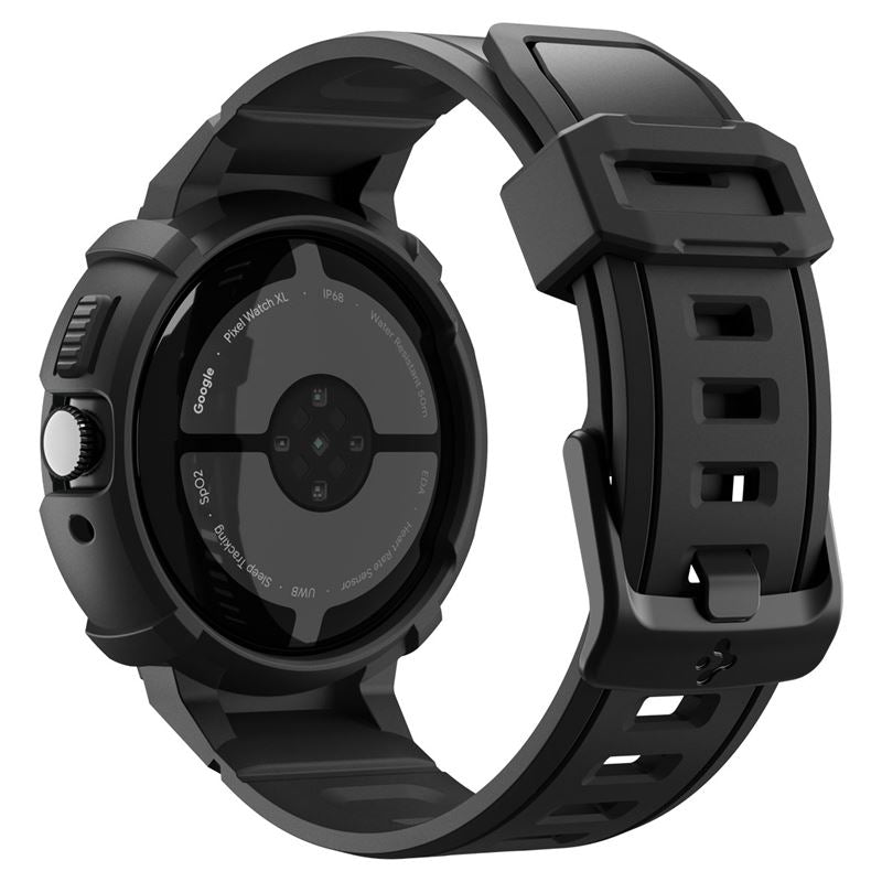 Spigen Rugged Armor Pro + Stand, matte black - Google Pixel Watch 5/4 41mm