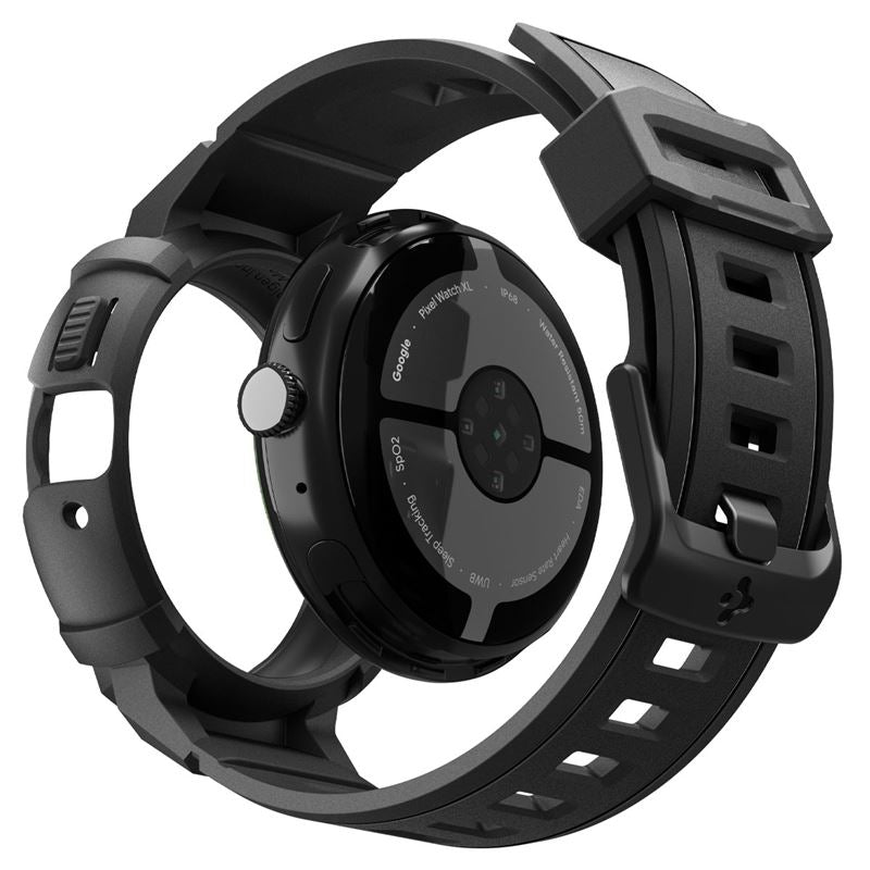 Spigen Rugged Armor Pro + Stand, matte black - Google Pixel Watch 5/4 41mm
