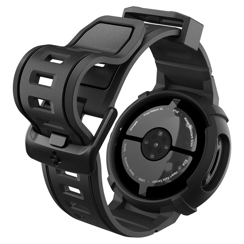 Spigen Rugged Armor Pro + Stand, matte black - Google Pixel Watch 5/4 41mm