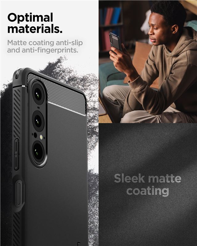 Spigen Rugged Armor, matná čierna – Sony Xperia 1 VII