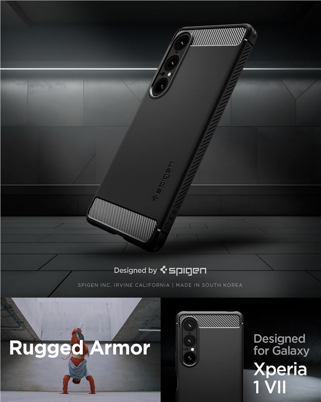 Spigen Rugged Armor, matná čierna – Sony Xperia 1 VII