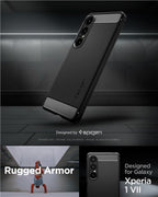 Spigen Rugged Armor, matná čierna – Sony Xperia 1 VII