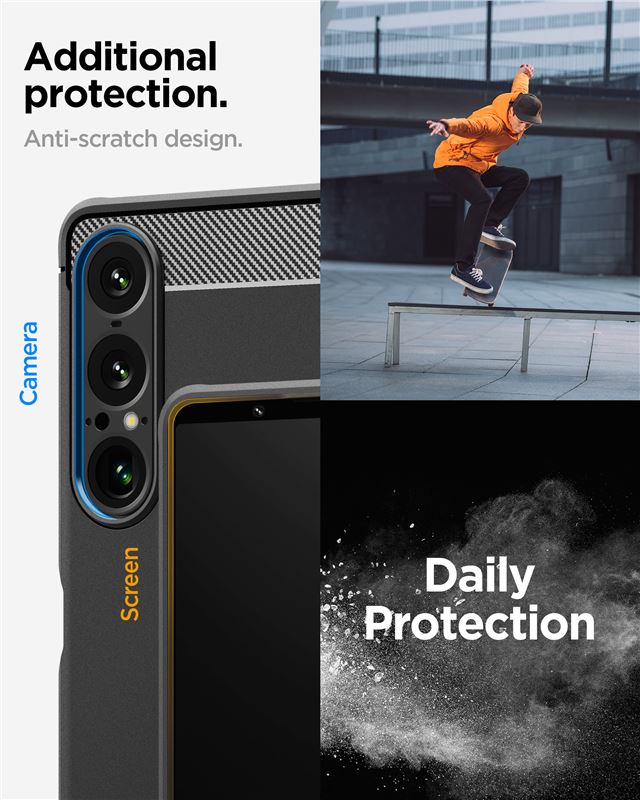 Spigen Rugged Armor, matná čierna – Sony Xperia 1 VII