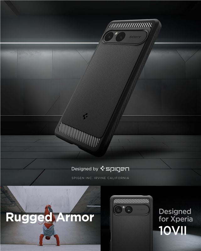 Spigen Rugged Armor, matná čierna - Sony Xperia 10 VII