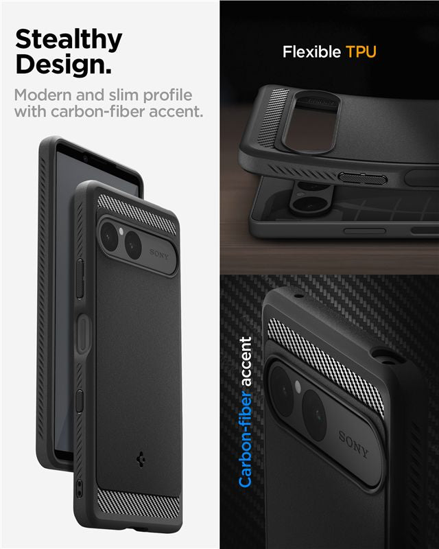 Spigen Rugged Armor, matná čierna - Sony Xperia 10 VII