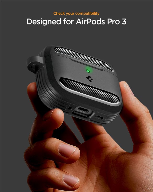 Spigen Rugged Armor, matte black - AirPods Pro 3