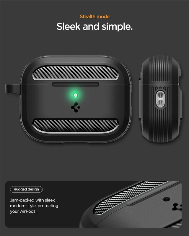 Spigen Rugged Armor, matte black - AirPods Pro 3