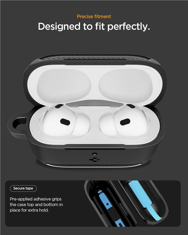 Spigen Rugged Armor, matte black - AirPods Pro 3