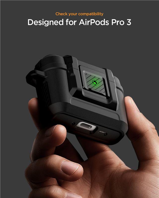 Spigen Lock Fit, matte black - AirPods Pro 3