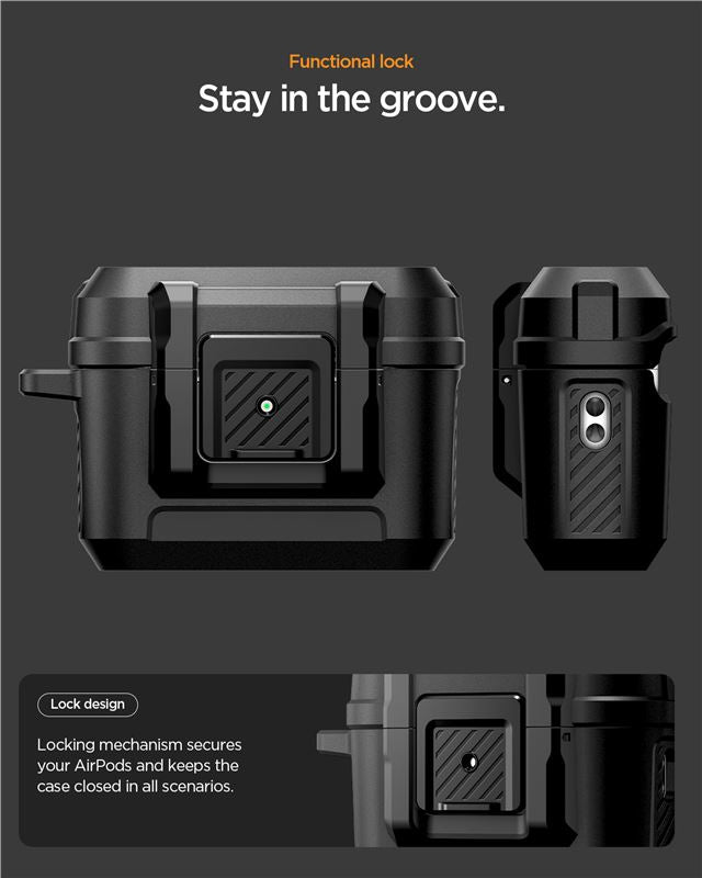 Spigen Lock Fit, matte black - AirPods Pro 3