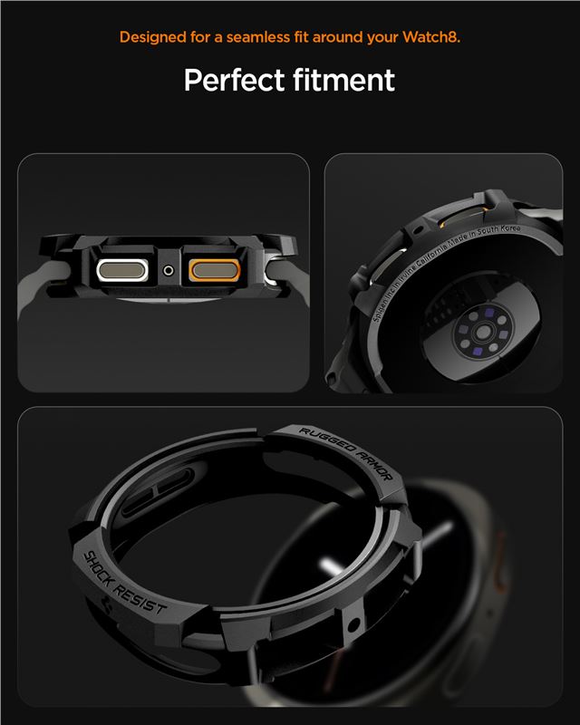 Spigen Rugged Armor, matná čierna - Samsung Galaxy Watch 9/8 44mm