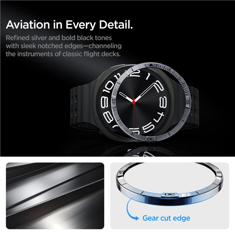 Spigen Bezel Tune (Pilot), silver - Samsung Galaxy Watch 9/8 44mm