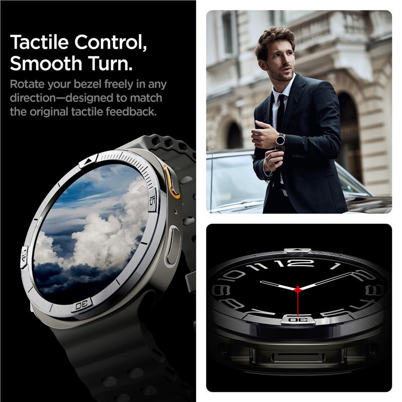 Spigen Bezel Tune (Pilot), silver - Samsung Galaxy Watch 9/8 44mm