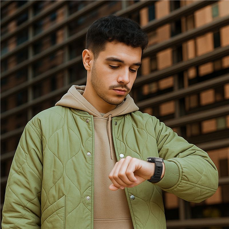 Spigen Rugged Armor Pro, matte black - Samsung Galaxy Watch 8 Classic (46mm)