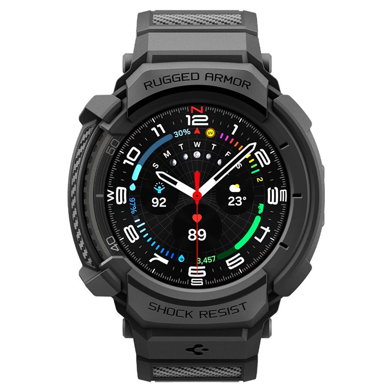 Spigen Rugged Armor Pro, matte black - Samsung Galaxy Watch 8 Classic (46mm)