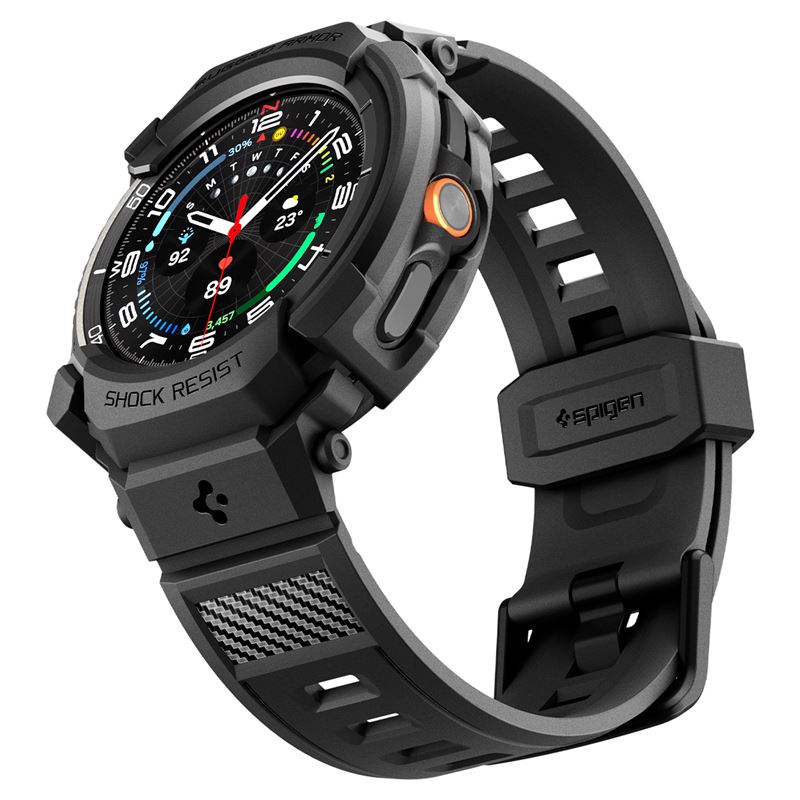 Spigen Rugged Armor Pro, matte black - Samsung Galaxy Watch 8 Classic (46mm)