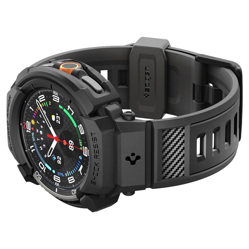 Spigen Rugged Armor Pro, matte black - Samsung Galaxy Watch 8 Classic (46mm)