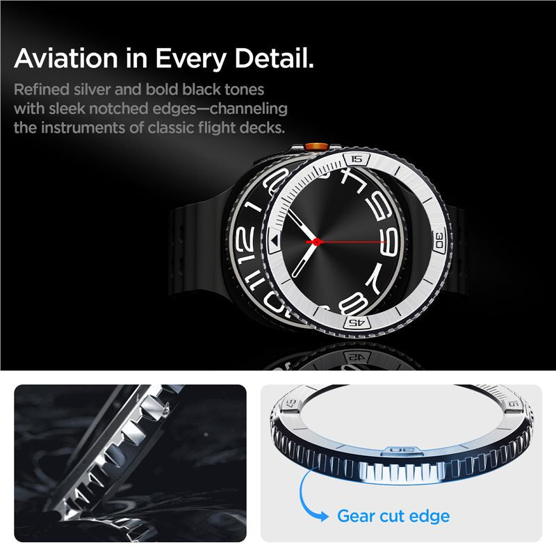 Spigen Bezel Tune (Pilot), silver - Samsung Galaxy Watch 8 Classic 46mm