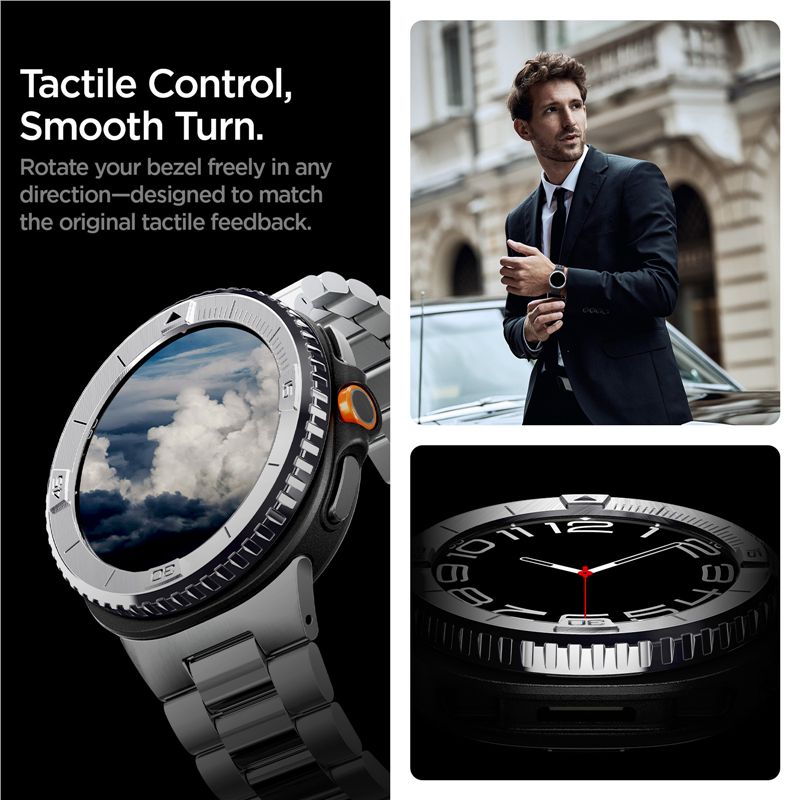 Spigen Bezel Tune (Pilot), silver - Samsung Galaxy Watch 8 Classic 46mm