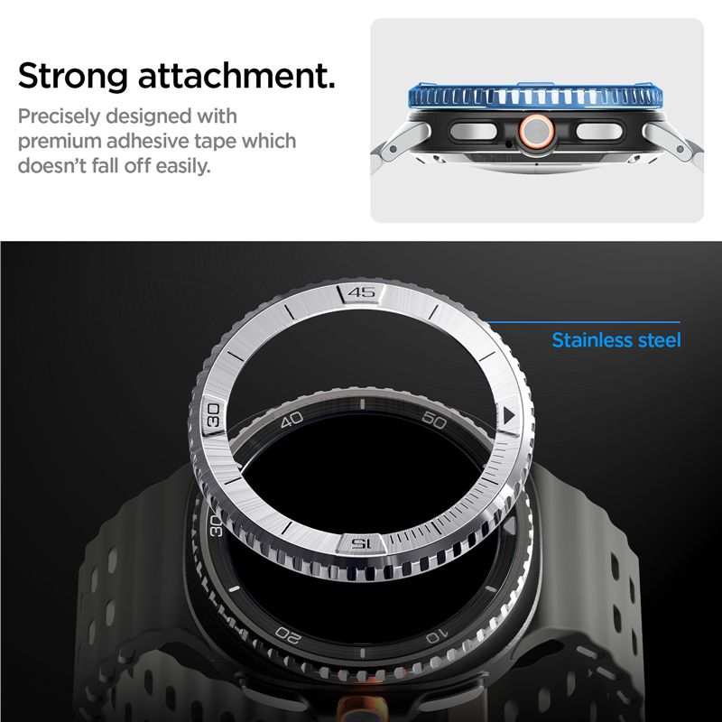 Spigen Bezel Tune (Pilot), silver - Samsung Galaxy Watch 8 Classic 46mm
