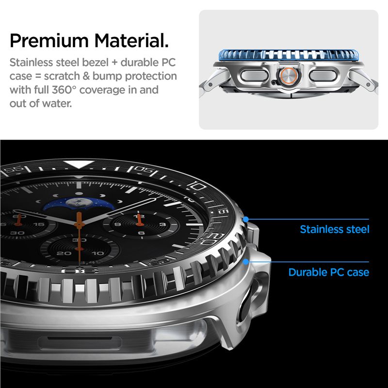 Spigen Bezel Tune Pro (Diver), black - Samsung Galaxy Watch 8 Classic 46mm