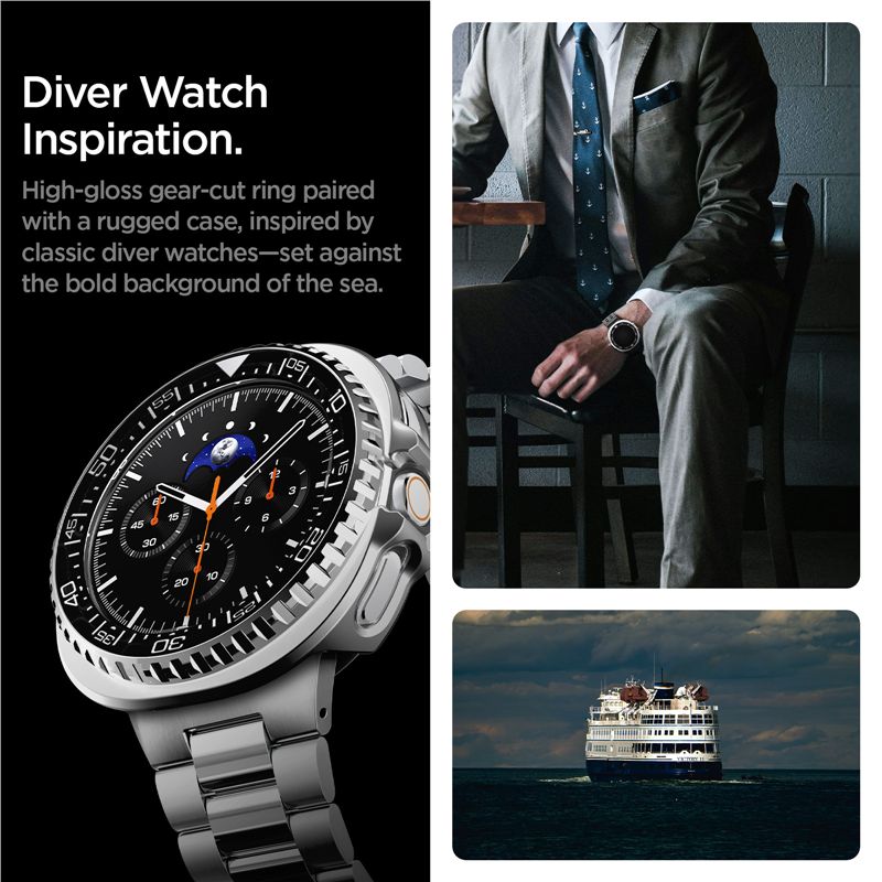 Spigen Bezel Tune Pro (Diver), black - Samsung Galaxy Watch 8 Classic 46mm