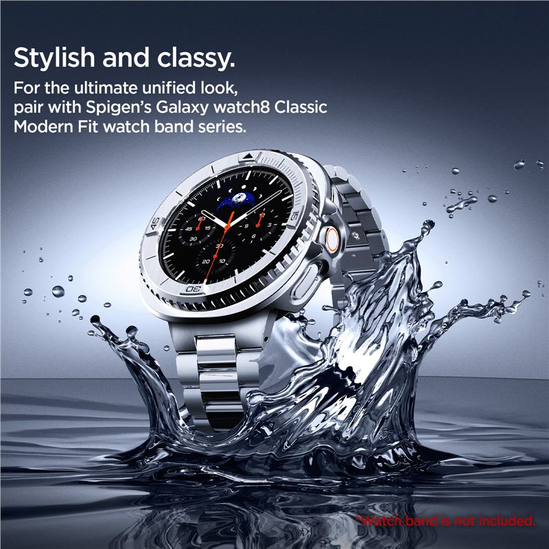 Spigen Bezel Tune Pro (Pilot), silver - Samsung Galaxy Watch 8 Classic 46mm