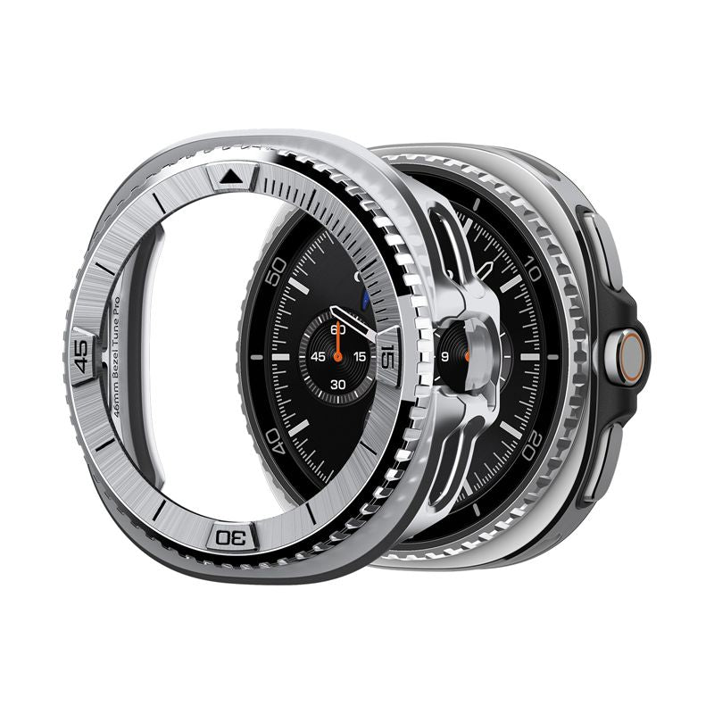 Spigen Bezel Tune Pro (Pilot), silver - Samsung Galaxy Watch 8 Classic 46mm