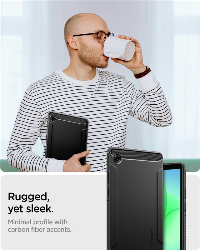 Spigen Rugged Armor, matte black - Samsung Galaxy Tab A11 (2025)