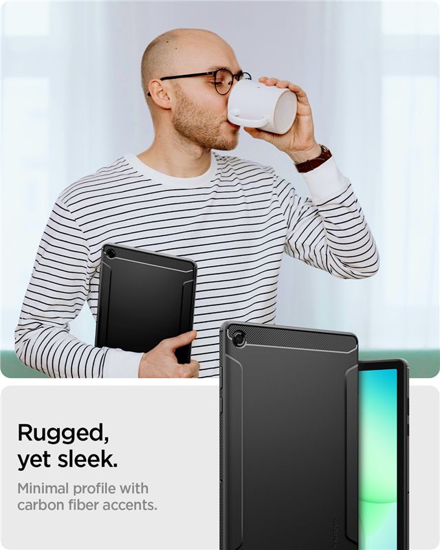 Spigen Rugged Armor, matte black - Samsung Galaxy Tab A11+ (2025)
