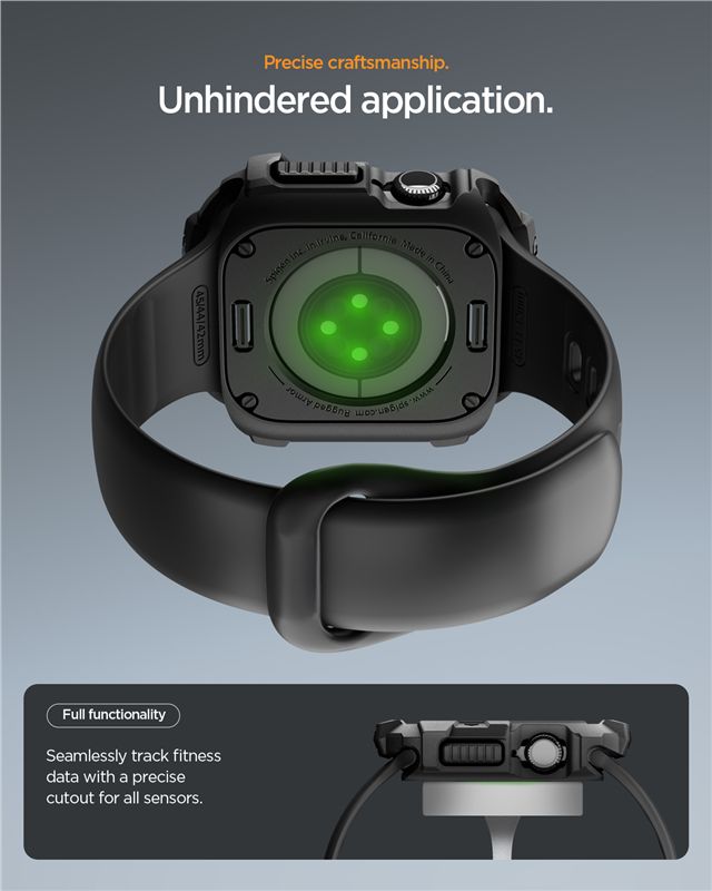 Spigen Rugged Armor 2, matte black - Apple Watch 11 42mm