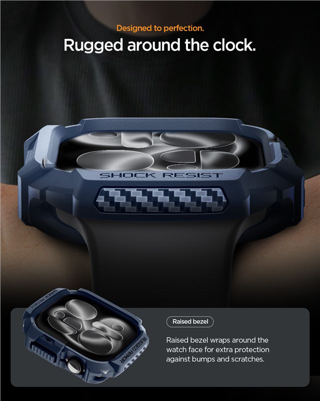 Spigen Rugged Armor 2, navy blue - Apple Watch 11 42mm