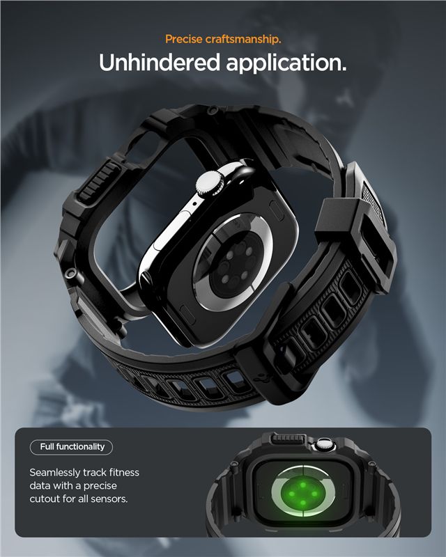 Spigen Rugged Armor Pro 2, matte black - Apple Watch 11 42mm
