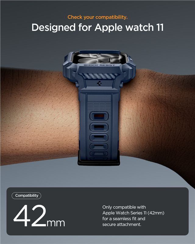 Spigen Rugged Armor Pro 2, navy blue - Apple Watch 11 42mm