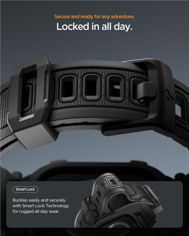 Spigen Rugged Armor Pro 2, matte black - Apple Watch 11 46mm